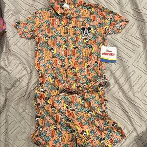 Disney Mickey Mouse Patterned Orange Outfit